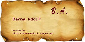 Barna Adolf névjegykártya