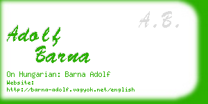 adolf barna business card